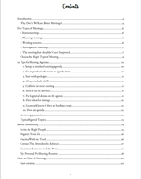 How to have better meetings table of contents