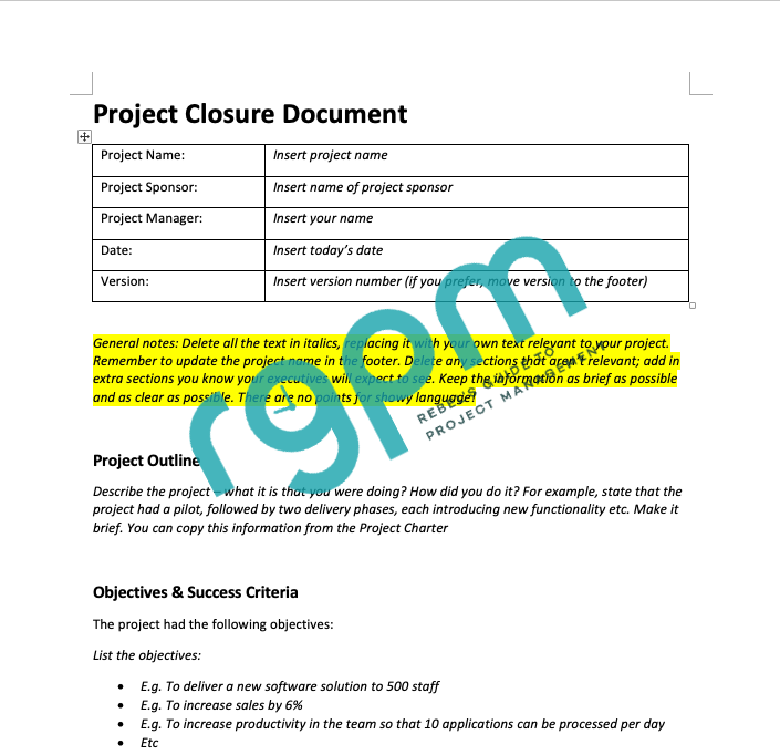 Essential Project Documents Bundle – Rebels Guide To Project Management