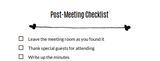 Post-meeting checklist