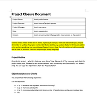 project closure template example