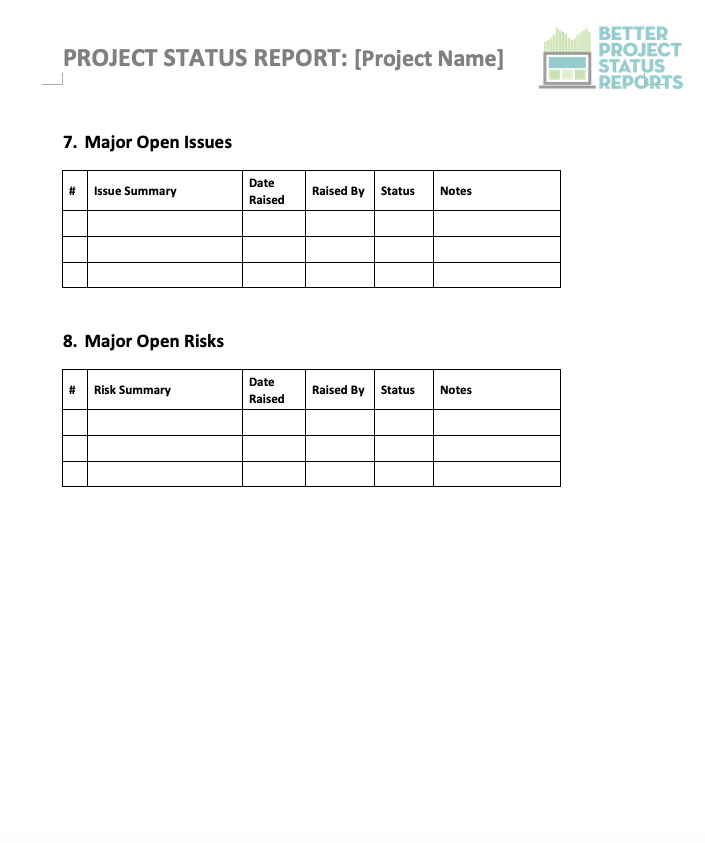 Project Status Report Template – Rebels Guide To Project Management